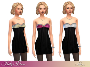 Sims 4 — Party Glitter Dress  by Lulu265 — 3 Party Dresses , Gold, Silver and Pink , all included in the package File 