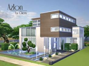 Sims 4 — Azlon by chemy — This modern 1 bedroom loft style home has open concept and vaulted ceilings in the living room.