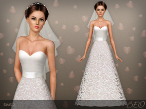 Sims 3 — Wedding dress 36 by BEO — Wedding dress presented in 1 variant. Recolorable 4 canals.