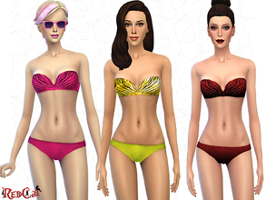 Sims 4 — Strapless Bikini Set by RedCat — -7 different color.