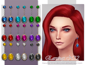 Sims 4 — KanoYa Earrings N12 by KanoYa — New mesh Standalone 18 recolors