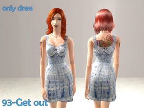 Sims 2 — 93-Get out - dress by Well_sims — Beautiful dress with blue pattern for your sim. Only dress.