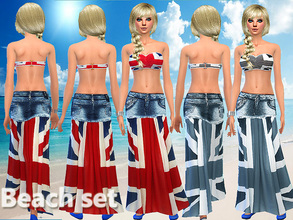 Sims 4 — Beach Party swimwear top and skirt by Pinkzombiecupcakes — This is a set with: A fresh and beautiful swimwear