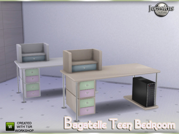 Sims 4 — bagatelle desk by jomsims — bagatelle desk in 2 colors