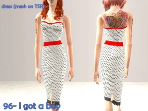 Sims 2 — 96-I got a boy by Well_sims — Beautiful black and white polka dots dress for you.