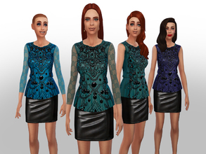Sims 4 — Office SET  by Weeky — Office SET comes with skirt and top. No new meshes.
