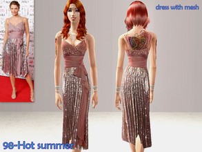 Sims 2 — Helena Shimmer pink dress by Well_sims — Beautiful formal pink dress for your sim.