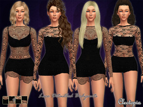 Sims 4 — Set9- Lace Detailled Bodysuit by Cleotopia — Your sims will discover the elegance of exposure and hiding at the