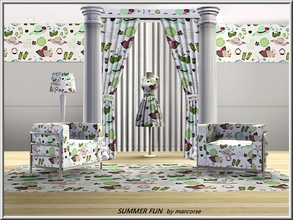 Sims 3 — SummerFun_marcorse by marcorse — Themed pattern summer fun motifs in a random repeat. 1 recolour.