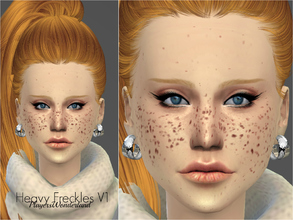 Sims 4 — Heavy Freckles Set by PlayersWonderland — Inspired from real people pictures Handdrawn 2 different types of