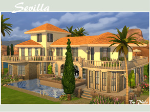 Sims 4 — Sevilla by philo — Built on a 30X20 lot, this mediterranean villa can accomodate a medium family. It offers 4