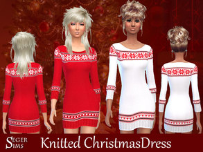 Sims 4 — Knitted ChristmasDress by SegerSims — Two Dresses as a Standalone. Knitted and perfect for Christmas A