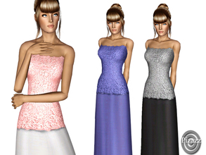 Sims 3 — Lace Top Gown  by pizazz — A beautiful and elegant gown that can be worn for formal or everyday. look fab in
