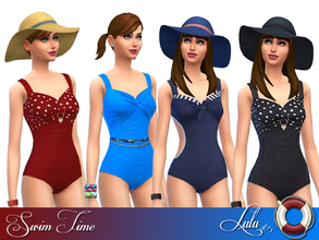 Sims 4 — Swim Time  by Lulu265 — A set of 4 bathing suits for the more conservative Sim 