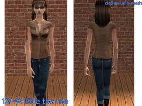 Sims 2 — 101- A little too me by Well_sims — Beautiful brown blouse with blue jeans for your sim.