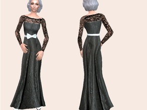 Sims 2 — Lace gown for elder ladies by grecadea2 — A gown that needs NO MESH for your elegant -and not so curvy- elder