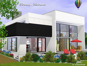 Sims 3 — Strong_Retreat by matomibotaki — Modern, solid family home in cube-style design with clean lines in black and