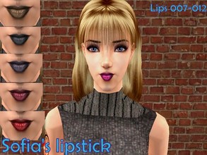 Sims 2 — Sofia\'s lipstick by Well_sims — Beautiful lipsticks in 6 color (Mocha,candy,mignight,wine,bruise and blood) for