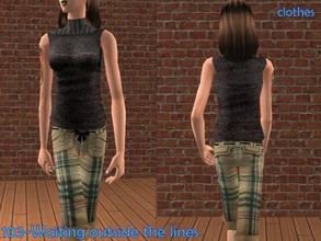 Sims 2 — Black sweater with pants- single clothes by Well_sims — Beautiful black sweater with pants for your sim.