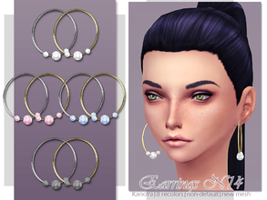 Sims 4 — KanoYa Earrings N14 by KanoYa — New mesh (my mesh &amp; my textures) Non-default, standalone 8 recolors 