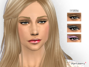 Sims 4 — Eyeshadow HQ-01 by CherryBerrySim — Simple yet elegant eyeshadow that accentuate your sims eyes in three