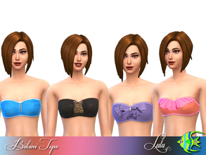 Sims 4 — Bikini Time Tops by Lulu265 — Bikinis for the sim who need some glamour in their swimwear 