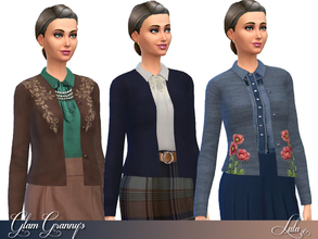Sims 4 — Glam Grannys  by Lulu265 — A set of 3 recolours to glam up your granny's , no more boring florals 