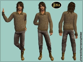 Sims 2 — ASA_Dress_268_AM by Gribko_Sveta — Brown sweater and jeans for men TS2