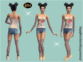 Sims 2 — ASA_Dress_269_AF by Gribko_Sveta — Vest with shorts, gaiters and oversleeves for women TS2