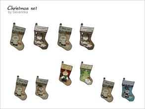 Sims 4 — Christmas socks by Severinka_ — Colourful Christmas socks for gifts to decorate the fireplace or wall Christmas