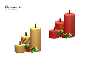 Sims 4 — Candle with mistletoe by Severinka_ — Candle with mistletoe Christmas Set 2015 2 color