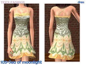 Sims 2 — 105-Sea of moonlight - only dress by Well_sims — Beautiful teen formal dress for your sim. -Only dress.