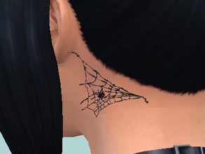 Sims 4 — web of spider tattoo neck by neissy — this a new tattoo web of spider one piece of principal tattoo for abby
