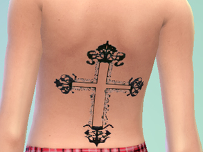 Sims 4 — cross tattoo female dorso by neissy — a second principal piece of tattoo for abby scuito cross tattoo dorso