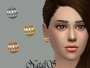 Sims 4 — NataliS_Cage-like stud earrings FT-FE by Natalis — The perfect addition to the stylish look will these Cage-like