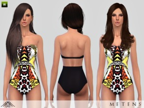 Sims 4 — Evasion by Metens — - New version of my sims 3 ethnic swimsuit with exotic pattern and black back - T/YA/A/E