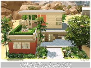 Sims 4 — S4-Residential-02 by TugmeL — Stylish and realistic modern house! 1st Floor: Living Room / Kitchen / Dining Room