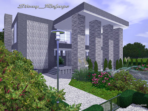Sims 3 — Stony_Refuge by matomibotaki — Exclusive split-level house in classic-modern architecture and elegant design.