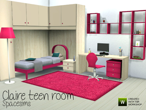 Sims 4 — Claire teen room by spacesims — This is a stylish contemporary teen room for modern Sims. This room is a great
