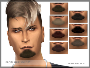 Sims 4 — Facial hair style 05 by Serpentrogue — New facial hair style teen to elder 7 colours