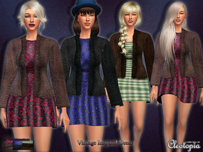 Sims 4 — Set13- Vintage Inspired Dress with Coat by Cleotopia — Vintage inspired dress with coat, inspired my 1960's