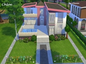 Sims 4 — CHLOE (unfurnished) by Alexiak1232 — A modern house for a family with nice colours at the exterior. The house is