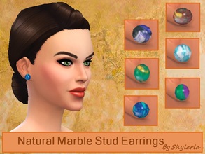 Sims 4 — Natural Marble Stud Earrings by Shylaria — This is a set of 6 pairs of Natural Marble Stud Earrings. These