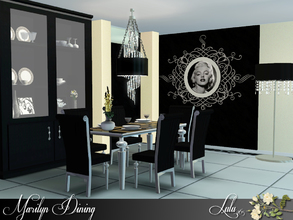 Sims 3 — Marilyn Dining *REQUEST* by Lulu265 — A classy black and chrome dining room , in the marilyn monroe theme