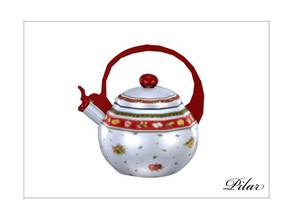 Sims 4 — Pilar_RNTeapot by Pilar — Christmas is dressed in red, gold and white tones In the heat of the fireplace,