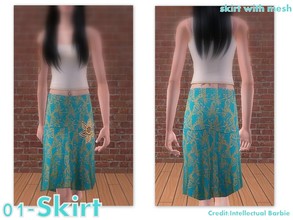 Sims 2 — 01-Skirt by Well_sims — Beautiful green skirt with gold ornament for your sim.