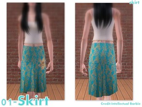 Sims 2 — 01-Skirt - only skirt by Well_sims — Beautiful green skirt with gold ornament for your sim. -Only skirt