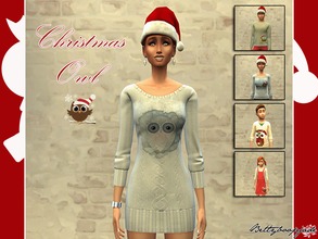 Sims 4 — Christmas Owl by Bettyboopjade — Set of clothing for men women and kids with printed Christmas owl. Personnal