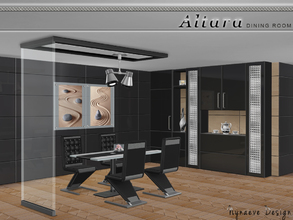 Sims 4 — Altara Dining Room by NynaeveDesign — Give your sim's casual dining room a bold update with contemporary,