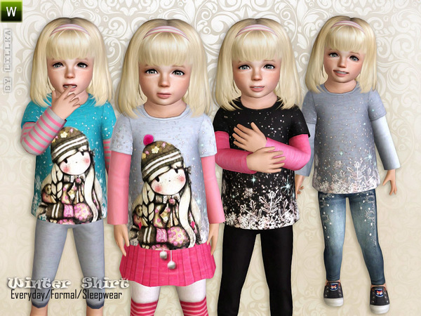 Sims 3 — Winter Shirt for Toddler Girl by lillka — Winter shirt for toddler girl Everyday/Formal/Sleepwear 4